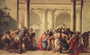 Giovanni Battista Tiepolo Christ with the Woman Taken in Adultery (mk05) France oil painting art